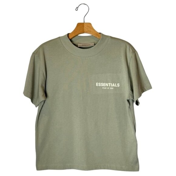 Fear Of God Essentials Shirt Women Small Seafoam Green‎ Crew Neck Tee Streetwear - Picture 2 of 10